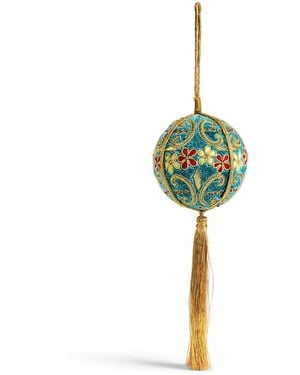 Harrods Velvet Embellished Tassel Bauble - Green