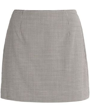 Rag & Bone Wool Plaid Mini Skirt - Grey
