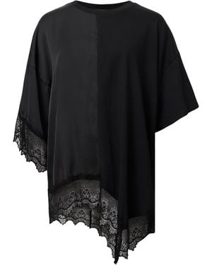 AllSaints Cotton Lace-Trim Lenny T-Shirt - Black