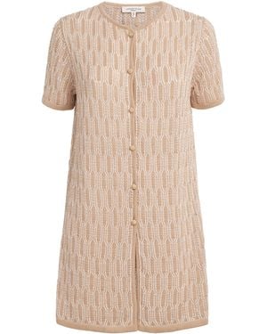 Lafayette 148 New York Cotton Lace-Knit Cardigan - Natural