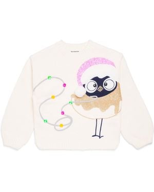 Billieblush Sequin Bird Jumper - White