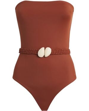 Johanna Ortiz Classic Belted Swimsuit - Red