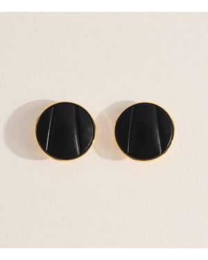 Chloé Leather Pleats Clip-On Earrings - Black