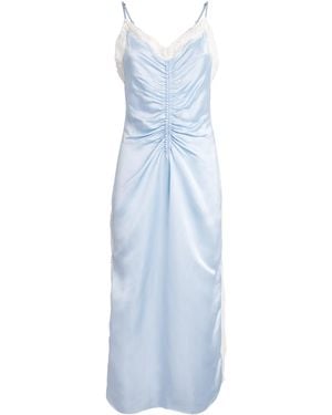 Sandro Satin Lace-Detail Midi Dress - Blue