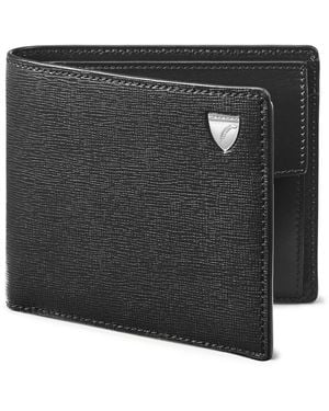 Aspinal of London Leather Bifold Coin Wallet - Black