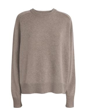 Soft Goat Cashmere Boyfriend Jumper - Brown