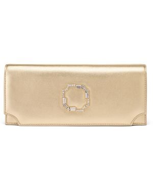 Malone Souliers Metallic Leather Vivien Clutch Bag - Natural