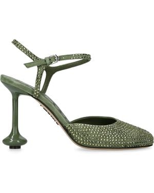 Loewe Suede Toy Ankle-Strap Court Shoes 90 - Green