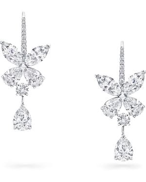 Graff And Diamond Butterfly Drop Earrings - White