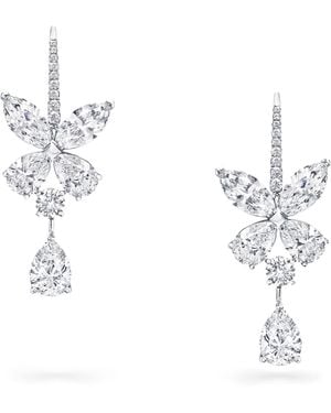 Graff And Diamond Butterfly Drop Earrings - White