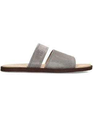 Brunello Cucinelli Leather Slides - White