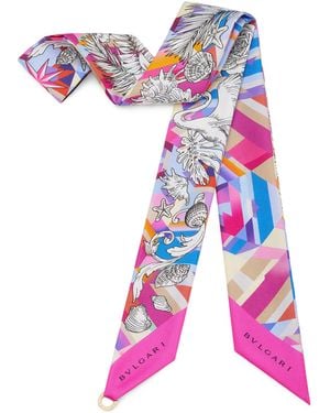 BVLGARI Silk Polychroma Shelley Scarf - Pink