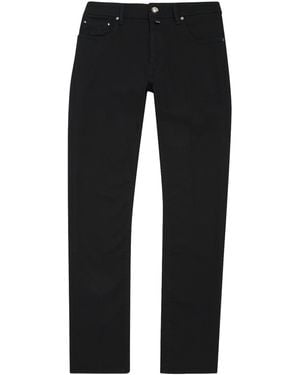 Jacob Cohen Limited Edition Crocodile Skin-Patch Bard Slim Jeans - Black