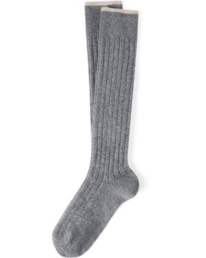 Brunello Cucinelli Cashmere Ribbed Socks - Gray