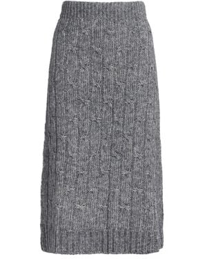 Max Mara Cotton-Alpaca-Wool Midi Skirt - Grey
