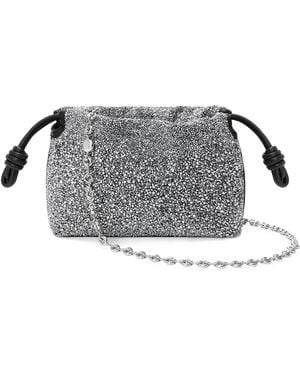 Loewe Mini Beaded Flamenco Purse - Gray