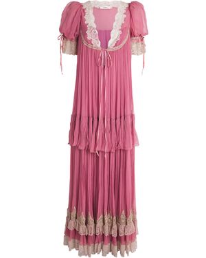 Chloé Puff-Sleeve Maxi Dress - Pink