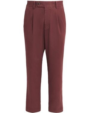Colombo Pleated Straight Chinos - Red