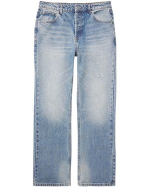 Cole Buxton Distressed Straight Jeans - Blue