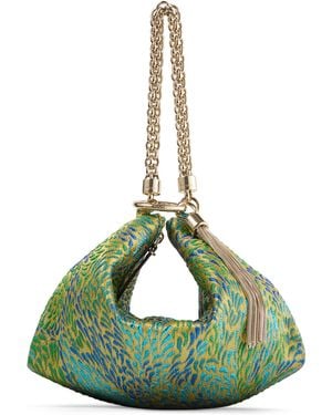 Jimmy Choo Callie Metallic Canvas Clutch Bag - Green