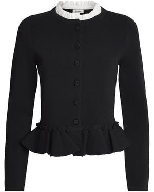 Sandro Detachable-Collar Peplum Cardigan - Black