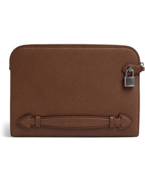 dunhill Leather Bourdon Folio 27 Cross-Body Bag - Brown
