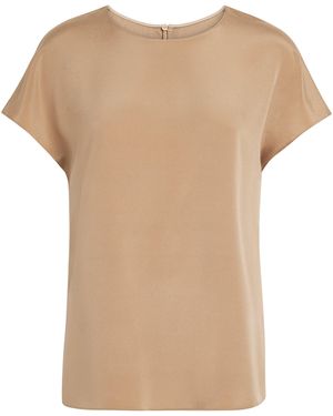 Lafayette 148 New York Silk-Blend T-Shirt - Natural
