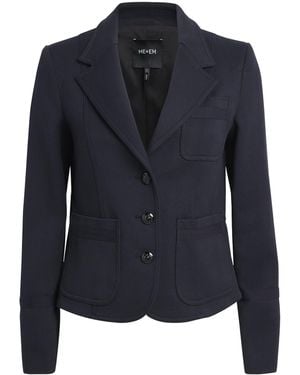 ME+EM Cotton-Blend Herringbone Cropped Jacket - Blue