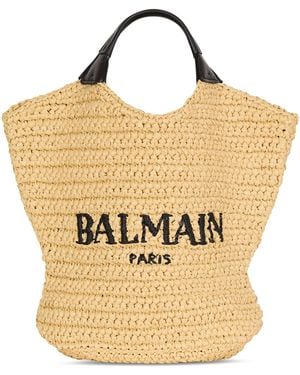 Balmain Mini Crochet Tote Bag - Metallic