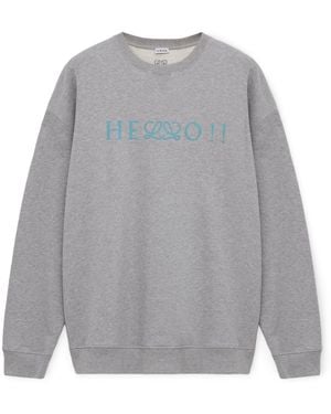 Loewe Cotton-Blend Logo Sweatshirt - Grey
