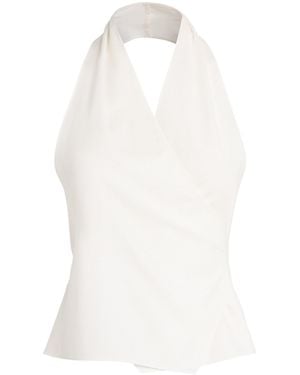 St. Agni Organic Cotton Oxford Wrap Top - White