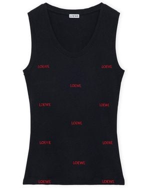 Loewe Embroidered Logo Tank Top - Black