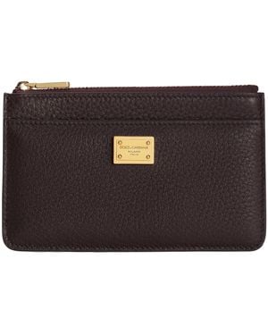 Dolce & Gabbana Leather Zipped Card Holder - Black