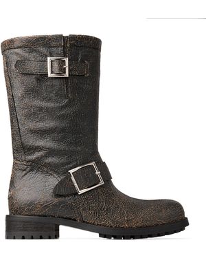 Jimmy Choo Leather Biker Boots - Black