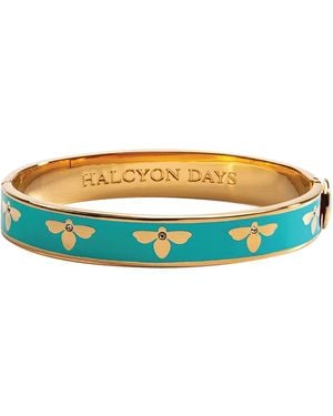 Halcyon Days Plated Bee Bangle - Green