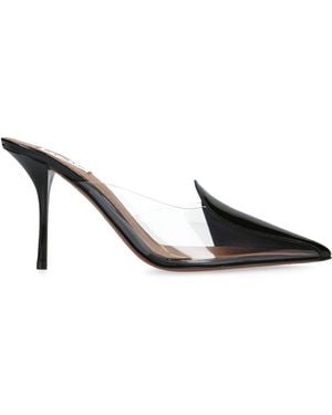 Alaïa Patent Coeur Abstract Mules 90 - Brown