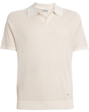Jonathan Simkhai Rib-Knit Open-Collar Polo Shirt - White