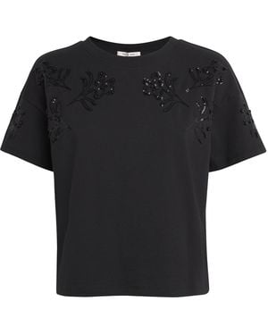 Rag & Bone Cotton Beaded Kelly T-Shirt - Black