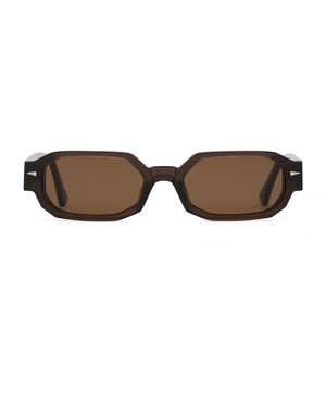 Ahlem Jules Angular Rectangle Sunglasses - Brown
