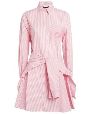 Maje Cotton-Blend Striped Shirt Dress - Pink