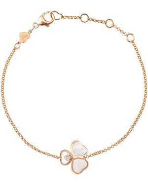 Chopard Diamond And Mother-Of-Pearl Happy Hearts Bracelet - Metallic
