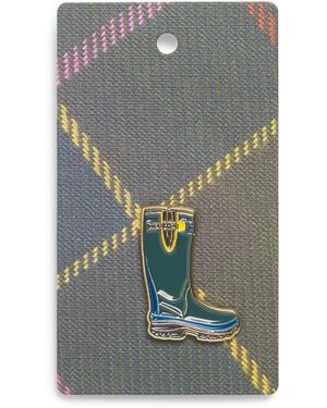 Barbour X Paul Smith Welly Boot Pin Badge - Grey