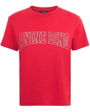 Anine Bing Cotton Shelley T-Shirt - Red