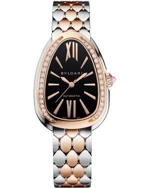 BVLGARI Rose, Stainless Steel And Diamond Serpenti Seduttori Watch - Metallic