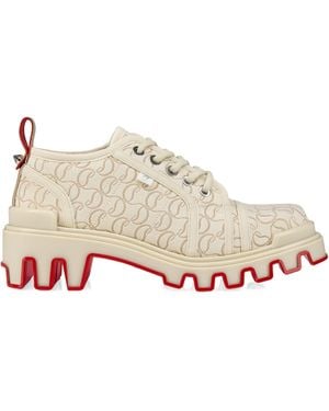 Christian Louboutin Panamic Dune Flat Jacquard Derby Shoes - Natural