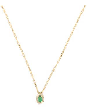 SHAY Diamond And Emerald Mini Me Necklace - Metallic