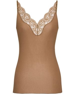 Saint Laurent Sleeveless Tops - Brown