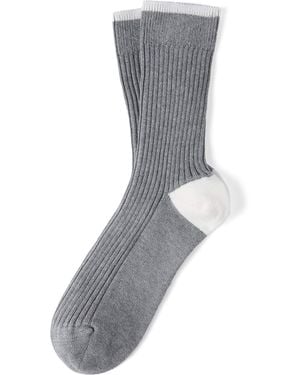 Brunello Cucinelli Cotton Ribbed Socks - Gray
