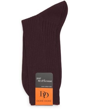 Doré Doré Mercerised Cotton Ribbed Socks - Purple