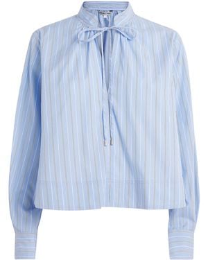 Veronica Beard Cotton Kaits Blouse - Blue